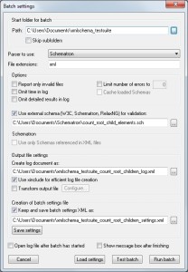 Batch settings for Schematron in dialog