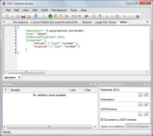 GeoJSON schema in editor