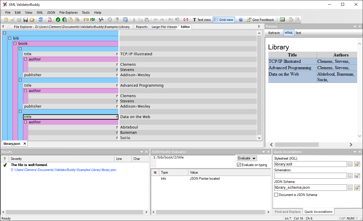 JSON grid editor product screenshot