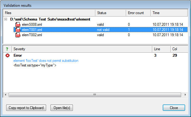 XML validator usage product screenshot