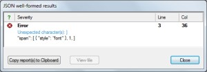 json check results