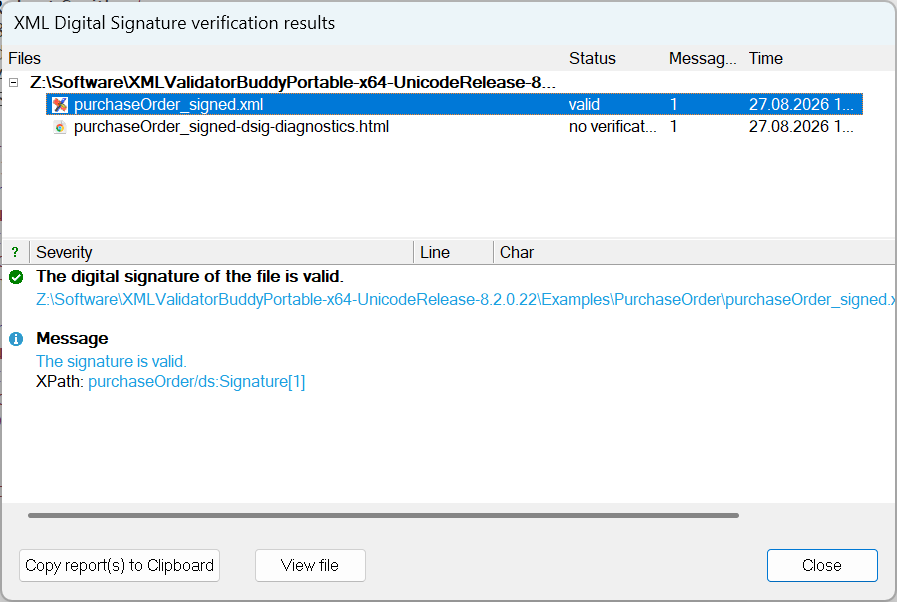 XML digital signatures - sign and verify product screenshot