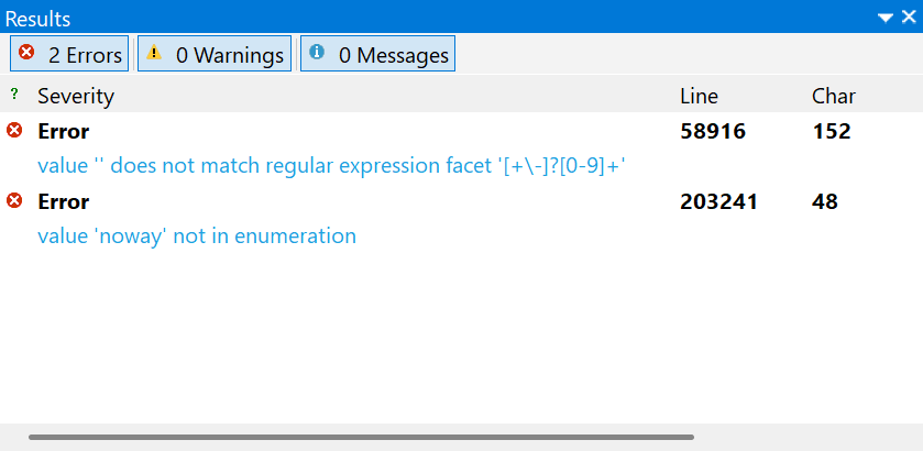 Validation errors