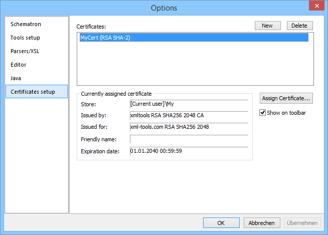 XML digital signatures - sign and verify product screenshot