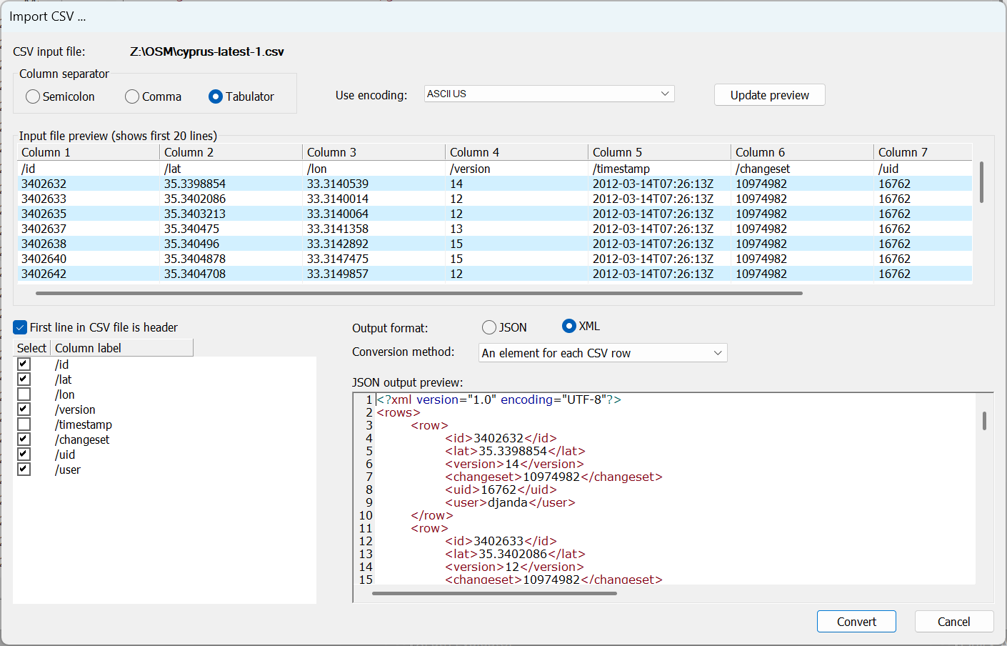 Konvertierung zu XML oder JSON von CSV mit Leichtigkeit 
