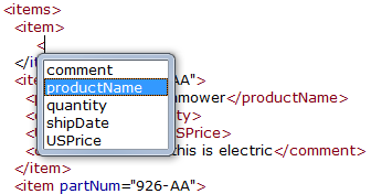 XML editor usage product screenshot