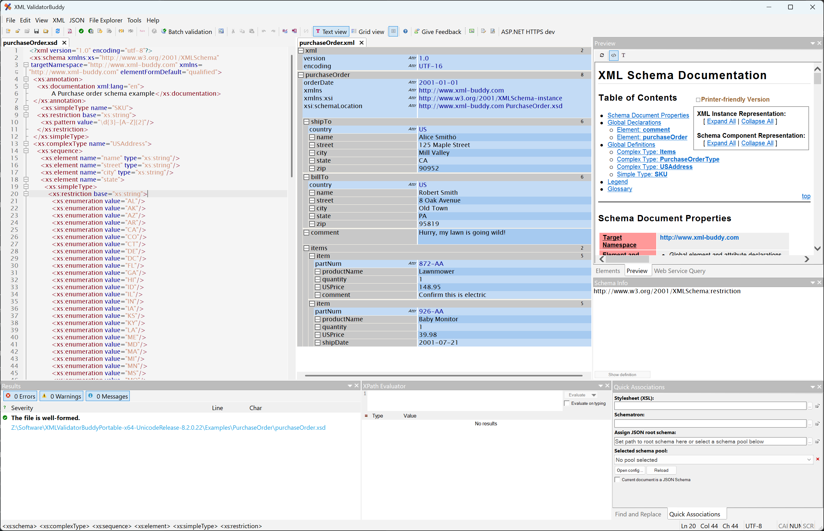 Screenshot von XML ValidatorBuddy